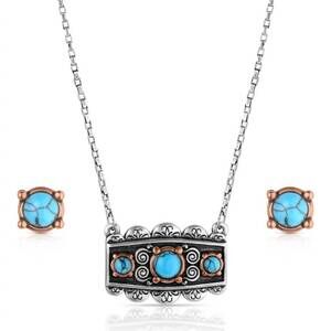 NEW MONTANA SILVERSMITHS women's peaks jewelry set in turquoise